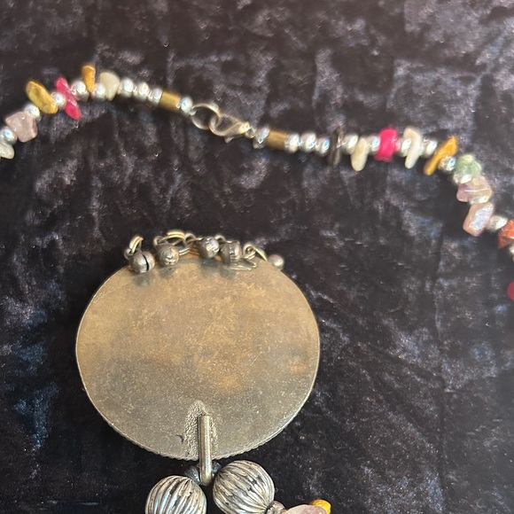 Vintage Tibetan Silver Tribal Necklace with genuine stones - Picture 5 of 5